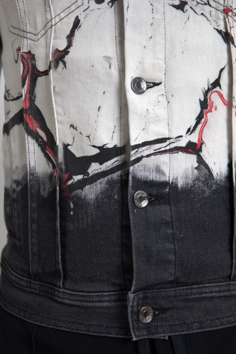 Giacca in denim con colletto in cotone multicolor