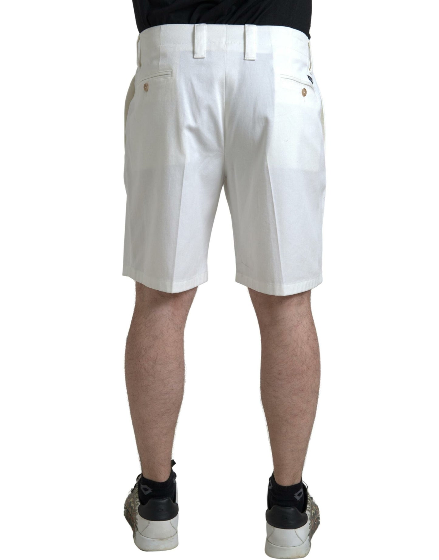 Bermudas vaqueras de hombre elásticas de algodón blanco