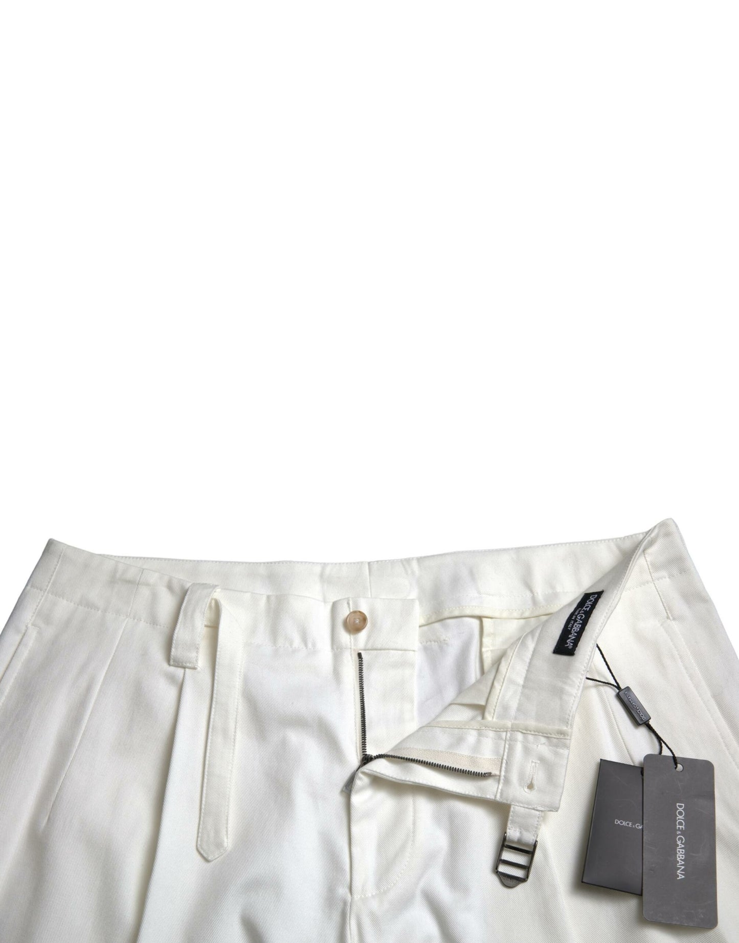 Bermudas vaqueras de hombre elásticas de algodón blanco
