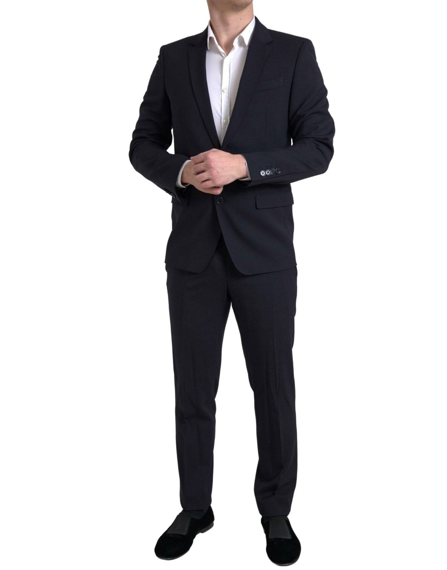 Traje MARTINI azul de 2 piezas con botonadura simple