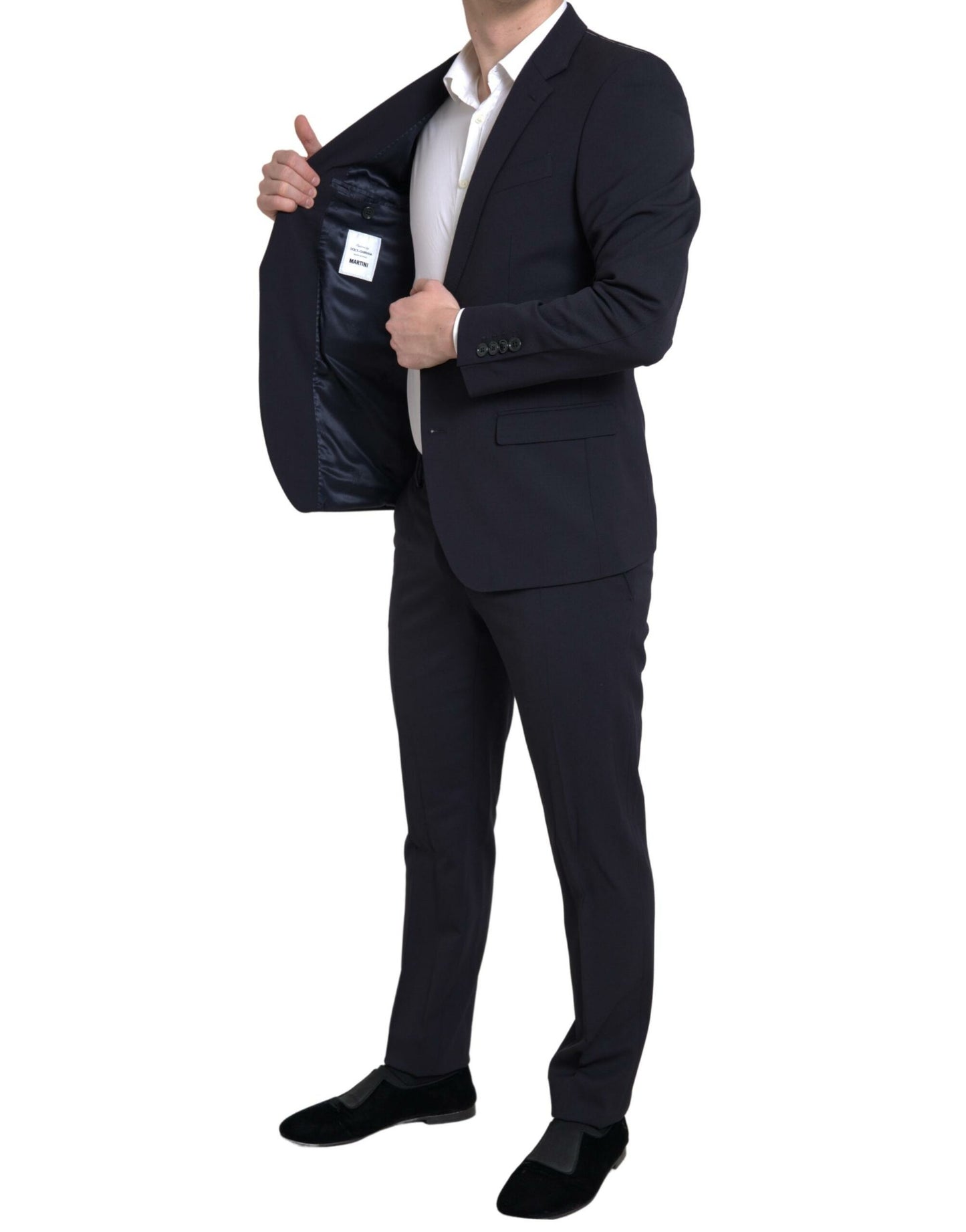 Traje MARTINI azul de 2 piezas con botonadura simple