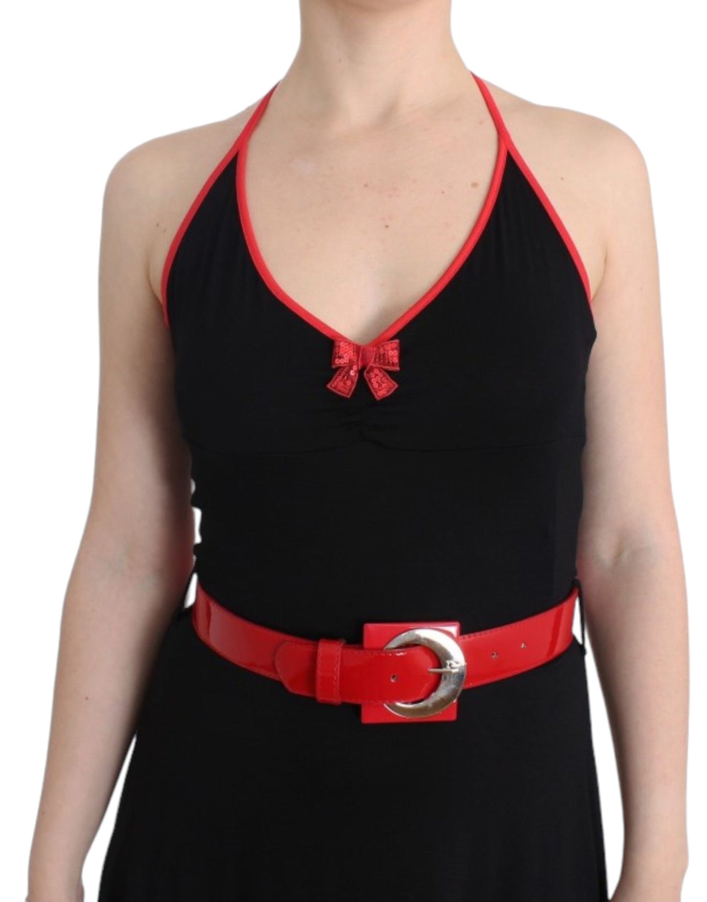 Elegantes schwarzes knielanges Kleid von Roccobarocco, Modell Palladio.