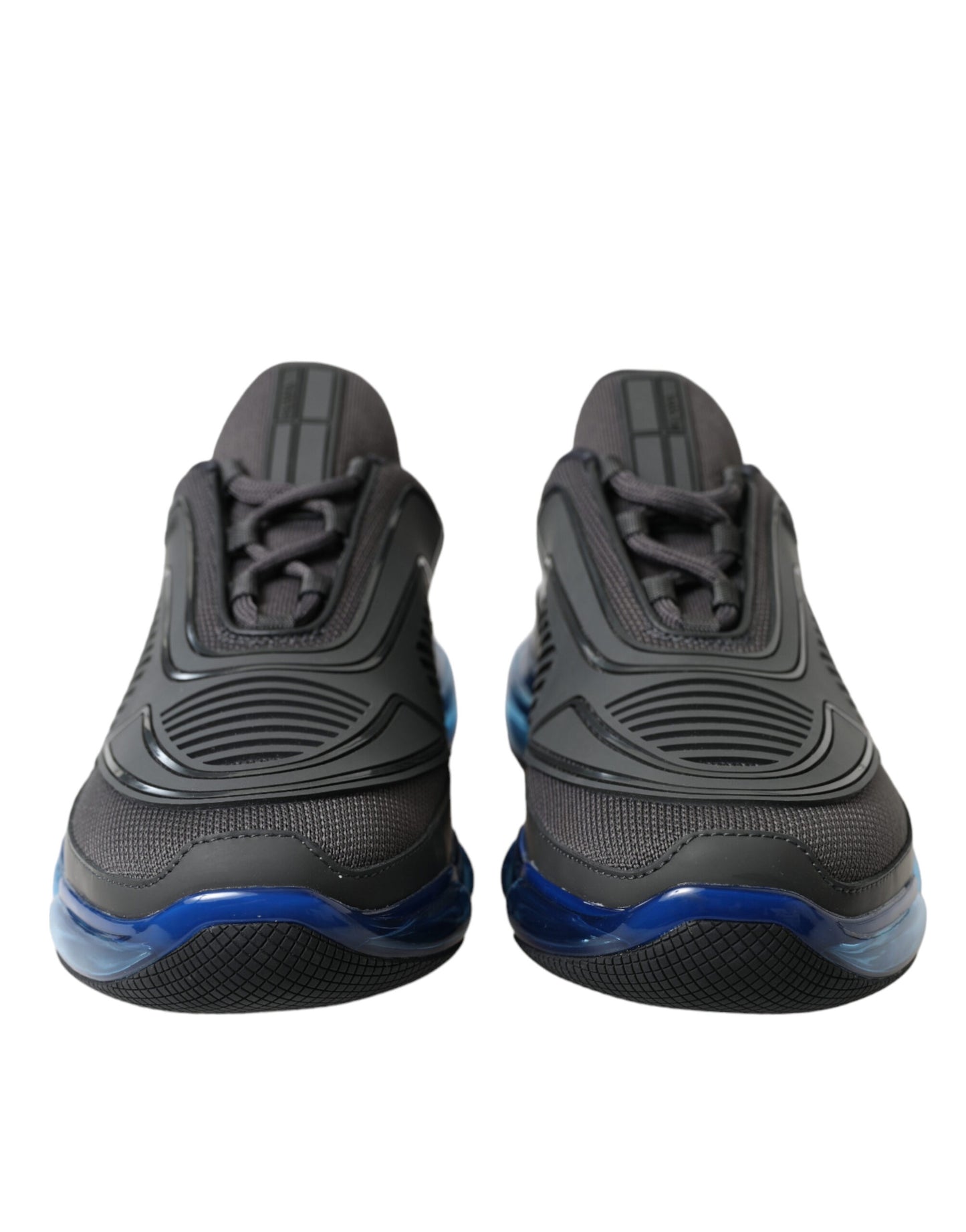 Zapatillas bajas sin cordones de punto de goma azul negro Zapatos