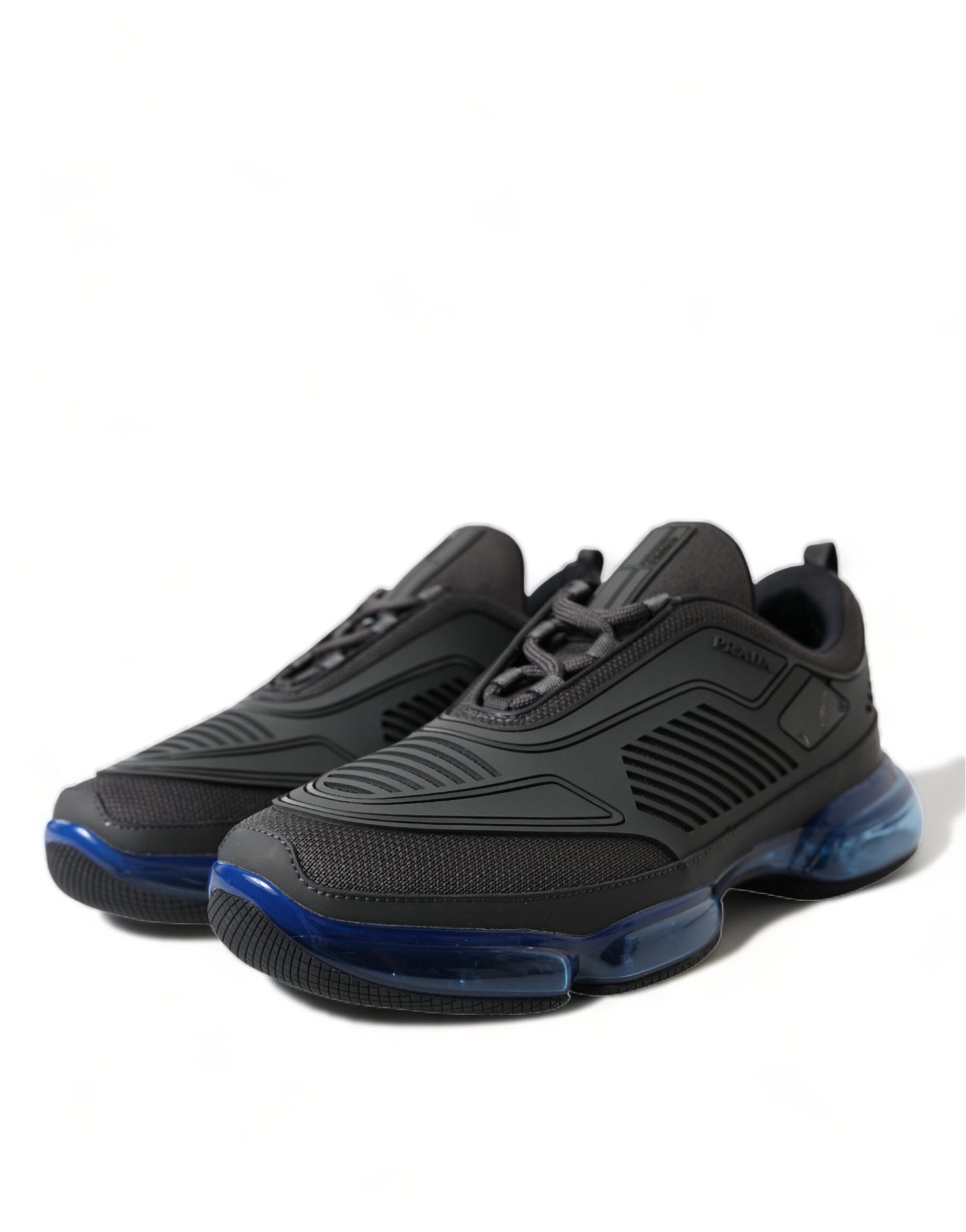 Zapatillas bajas sin cordones de punto de goma azul negro Zapatos