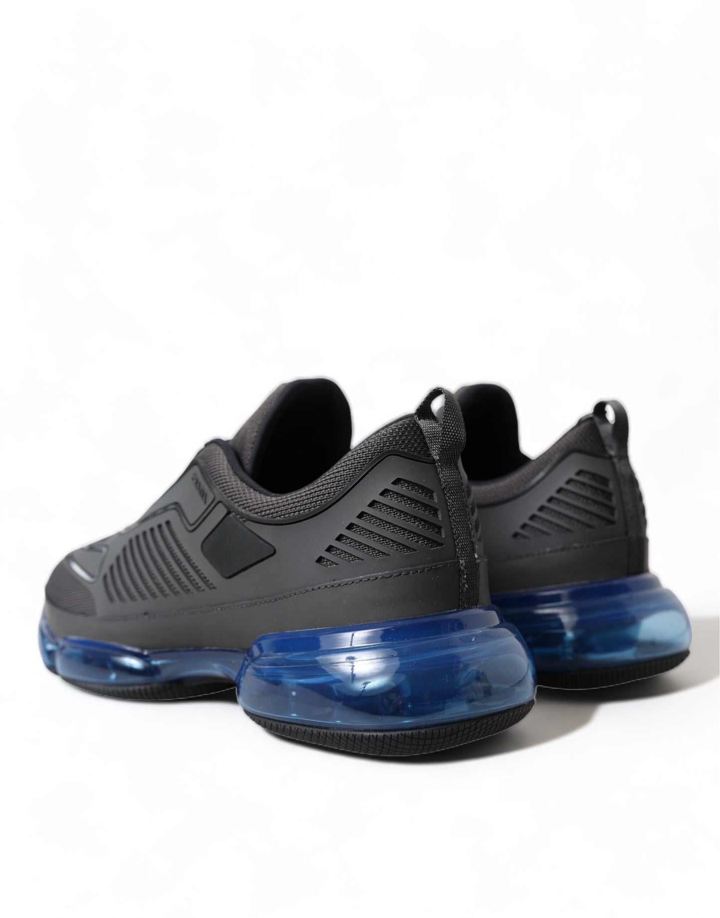 Zapatillas bajas sin cordones de punto de goma azul negro Zapatos