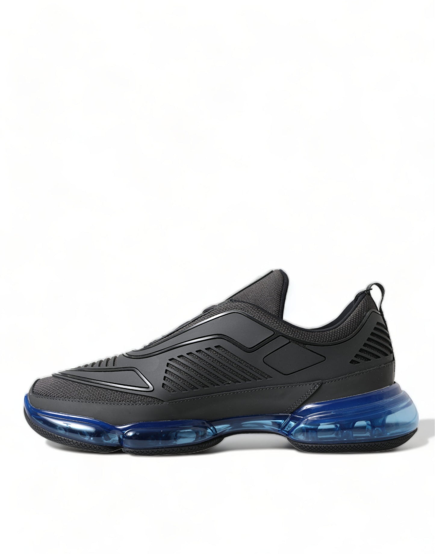 Zapatillas bajas sin cordones de punto de goma azul negro Zapatos