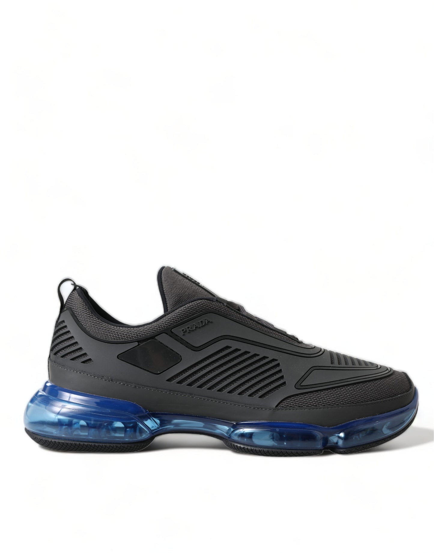 Zapatillas bajas sin cordones de punto de goma azul negro Zapatos