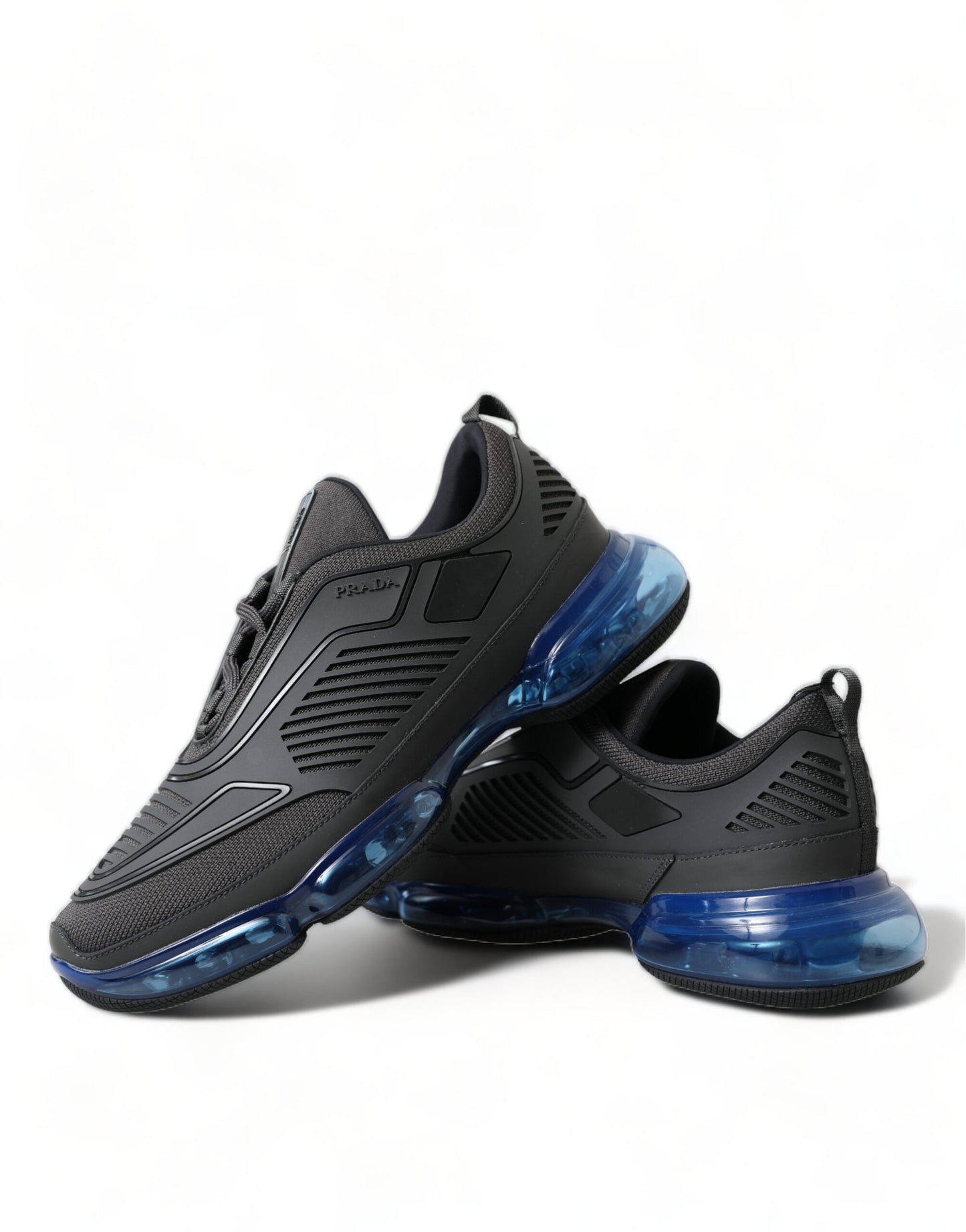 Zapatillas bajas sin cordones de punto de goma azul negro Zapatos