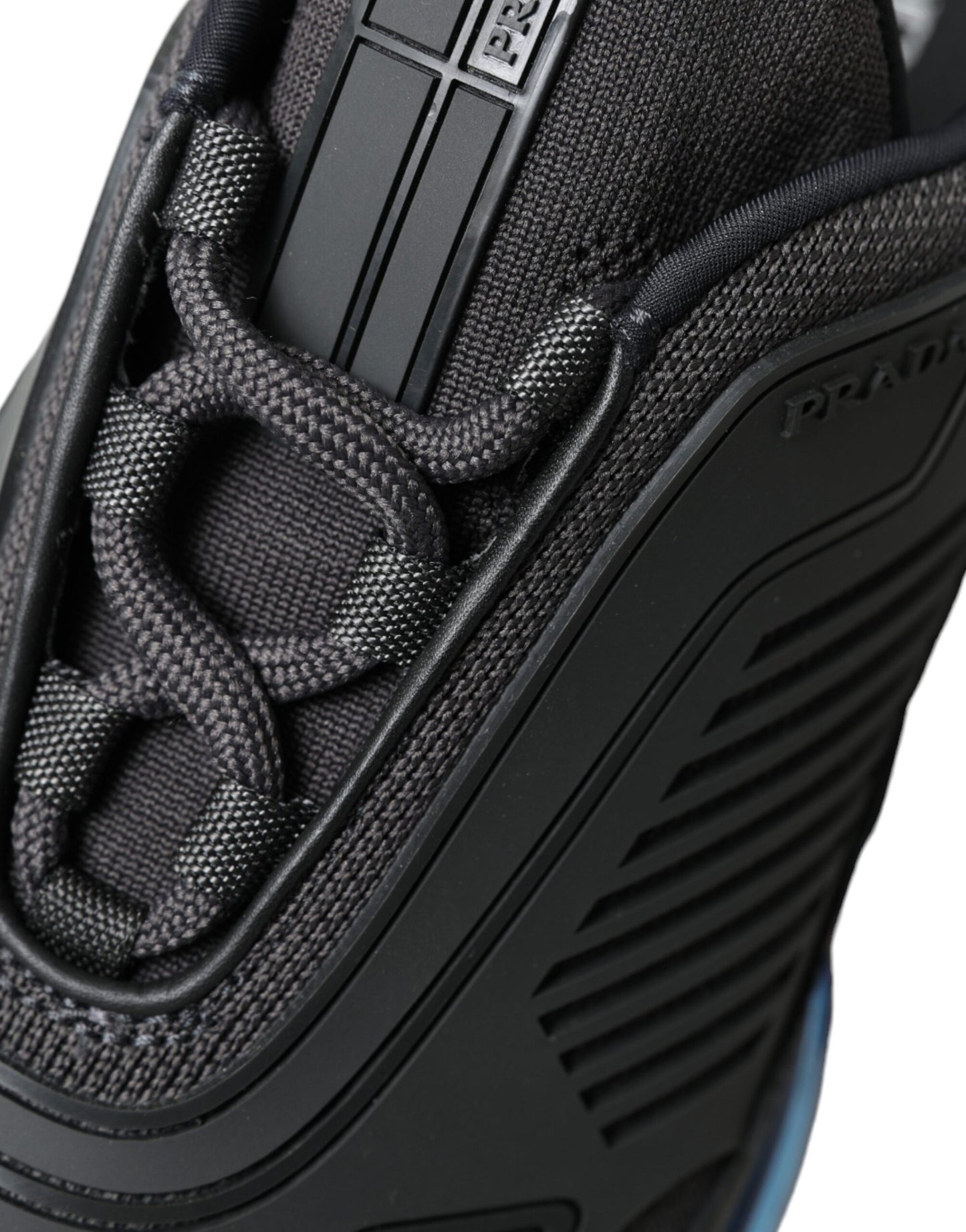 Zapatillas bajas sin cordones de punto de goma azul negro Zapatos