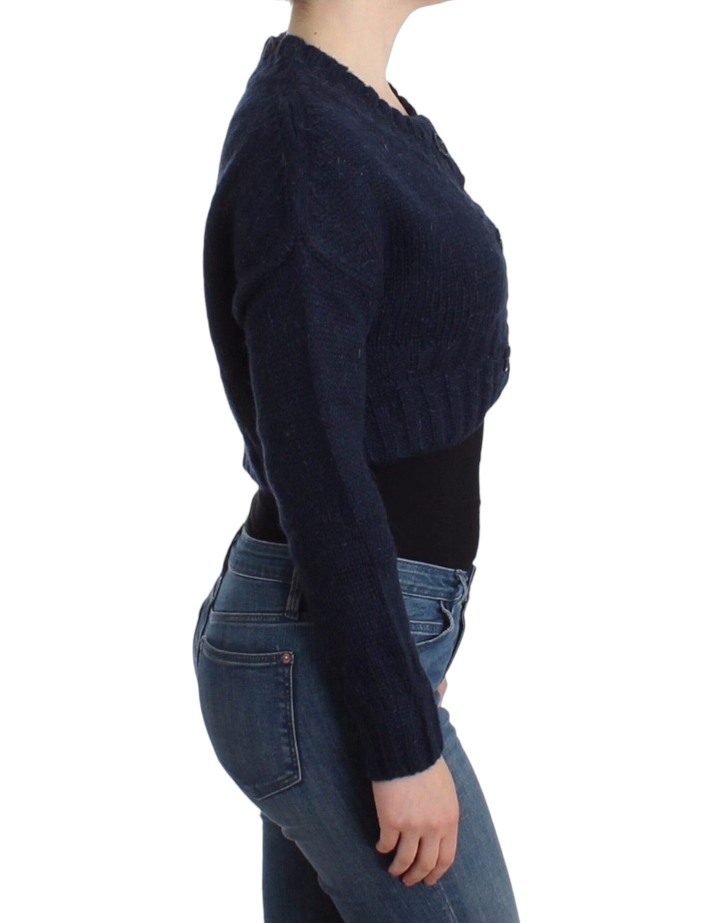 Cárdigan corto azul