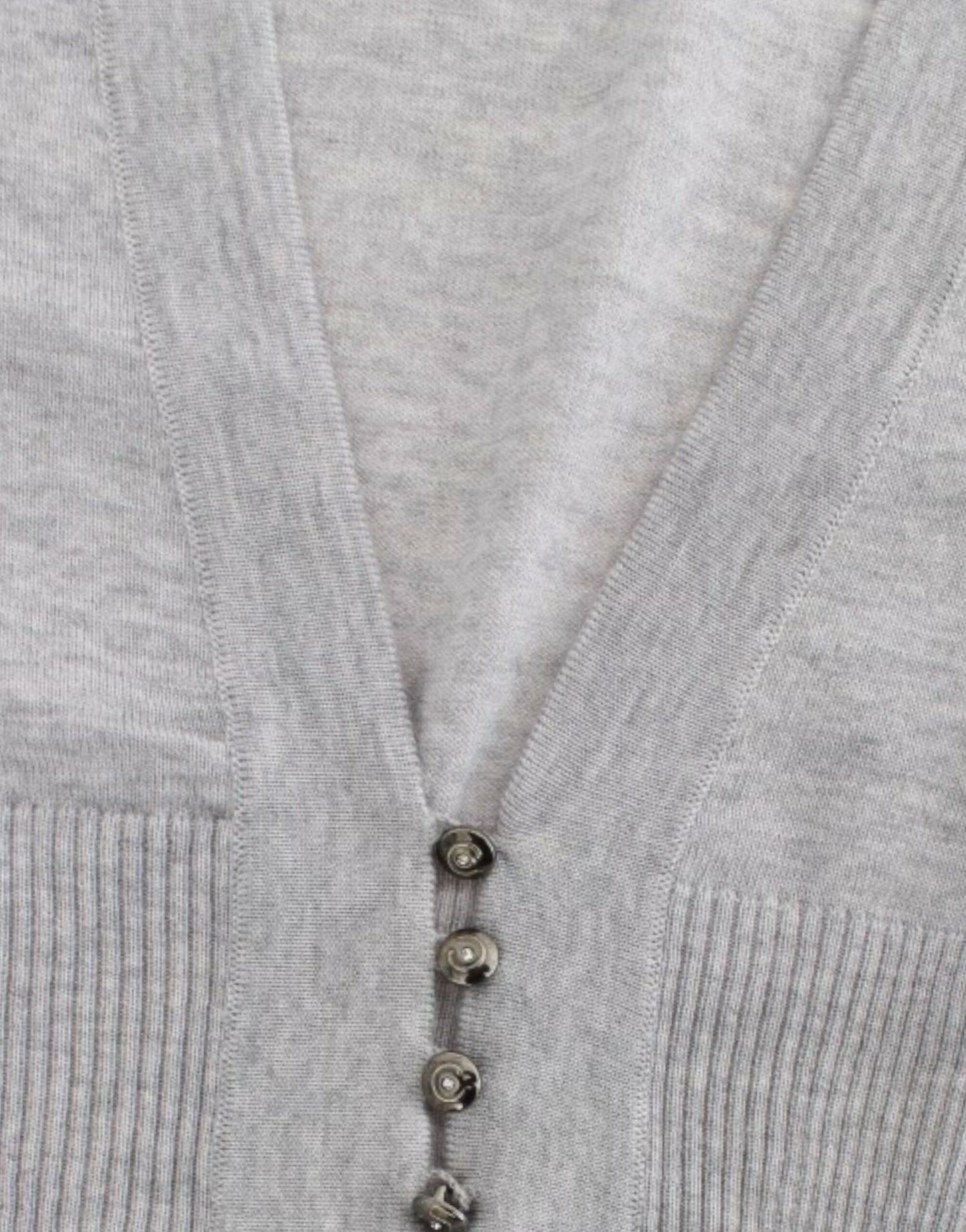Cardigan court en laine vierge Cavalli en gris chic