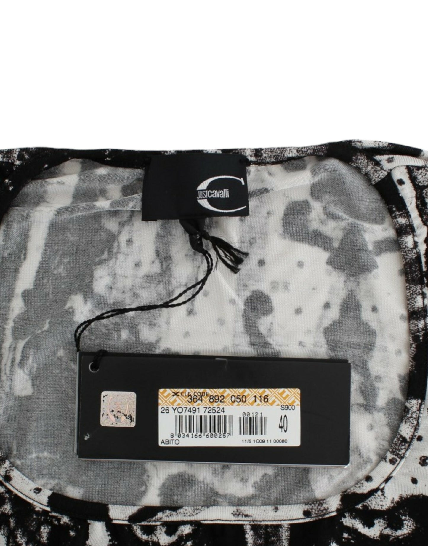 Abito tubino stampato nero