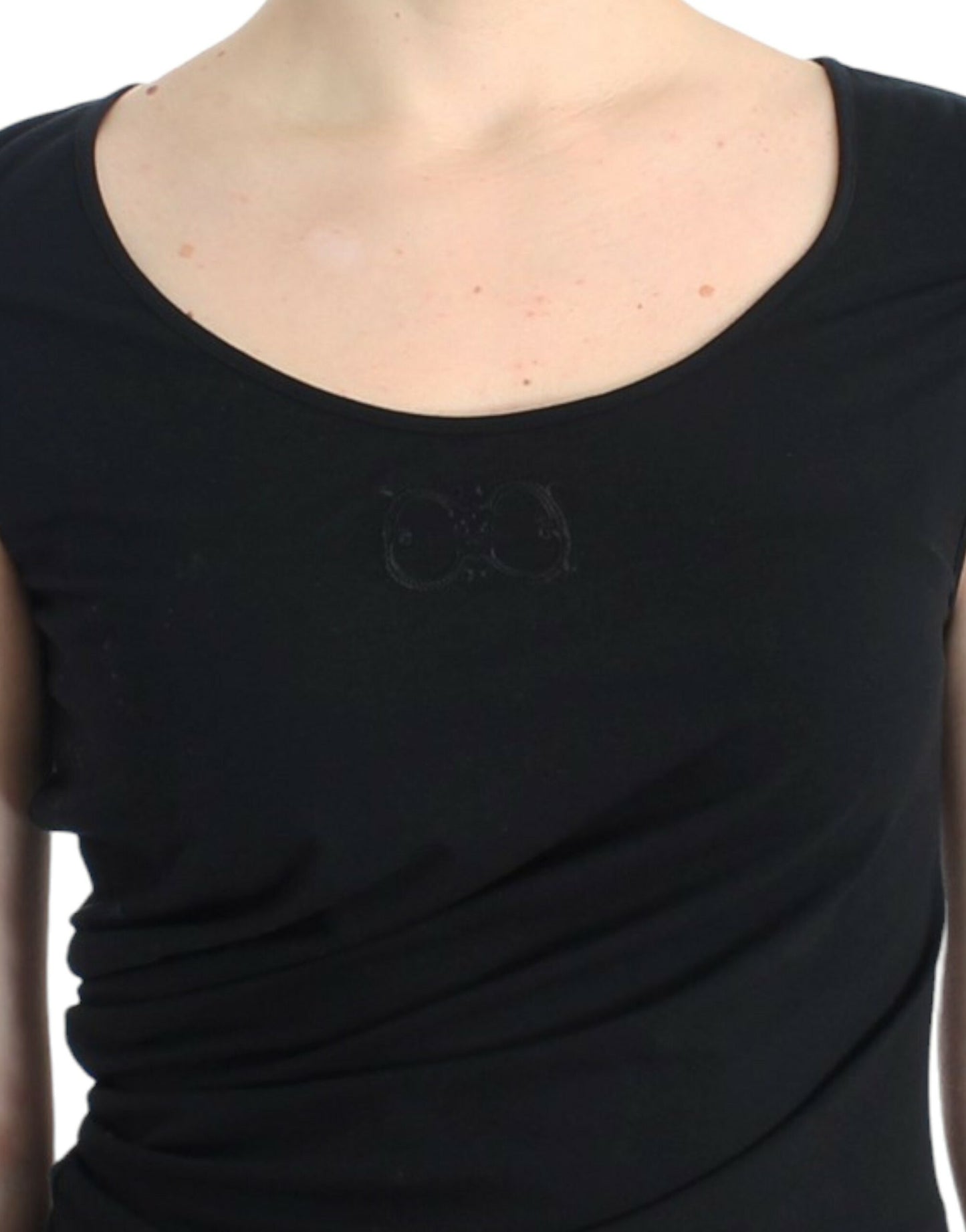 Cavalli Elegantes Kurzarm Schwarz Oberteil