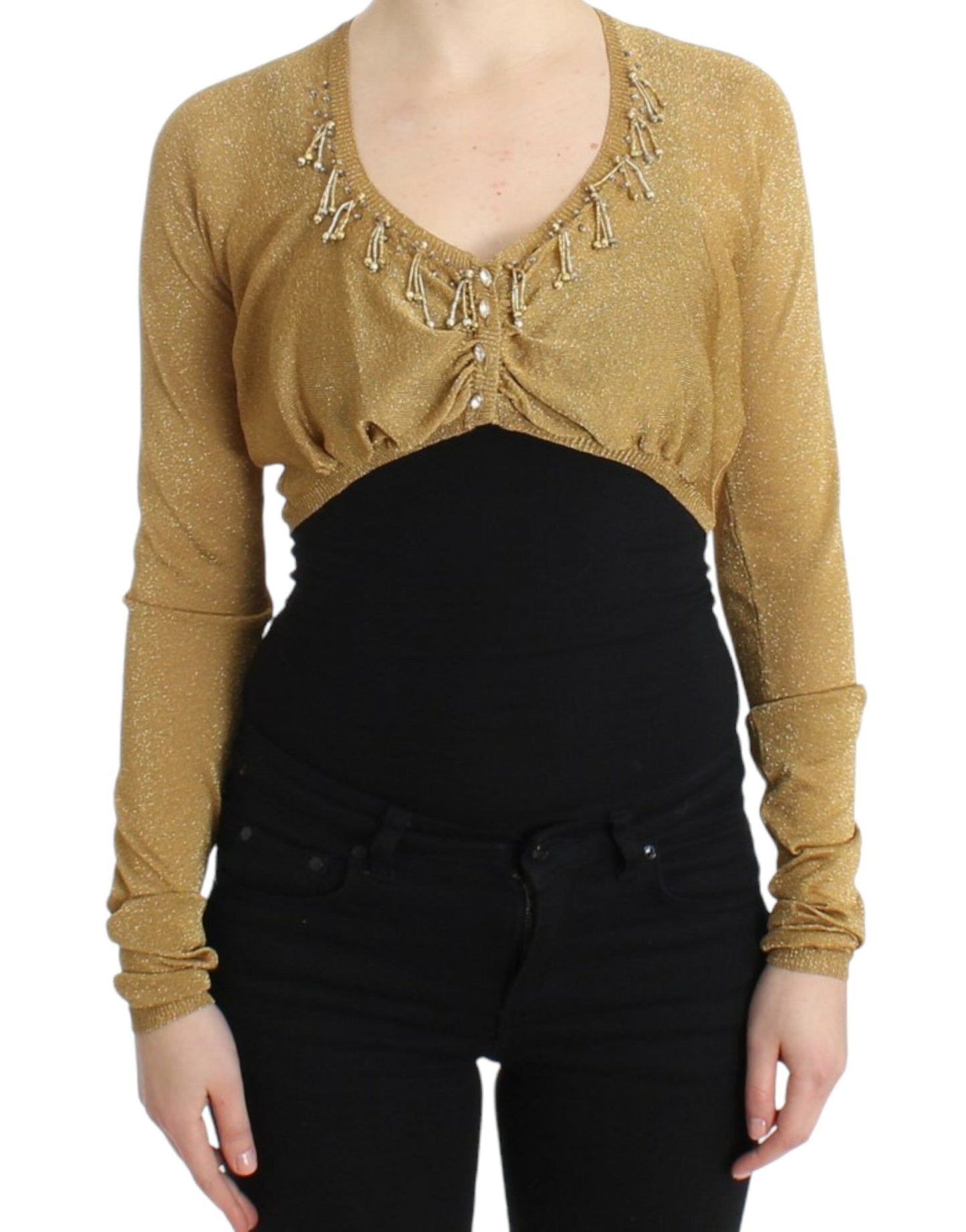 Cavalli Verziertes Gold Schimmer Shrug