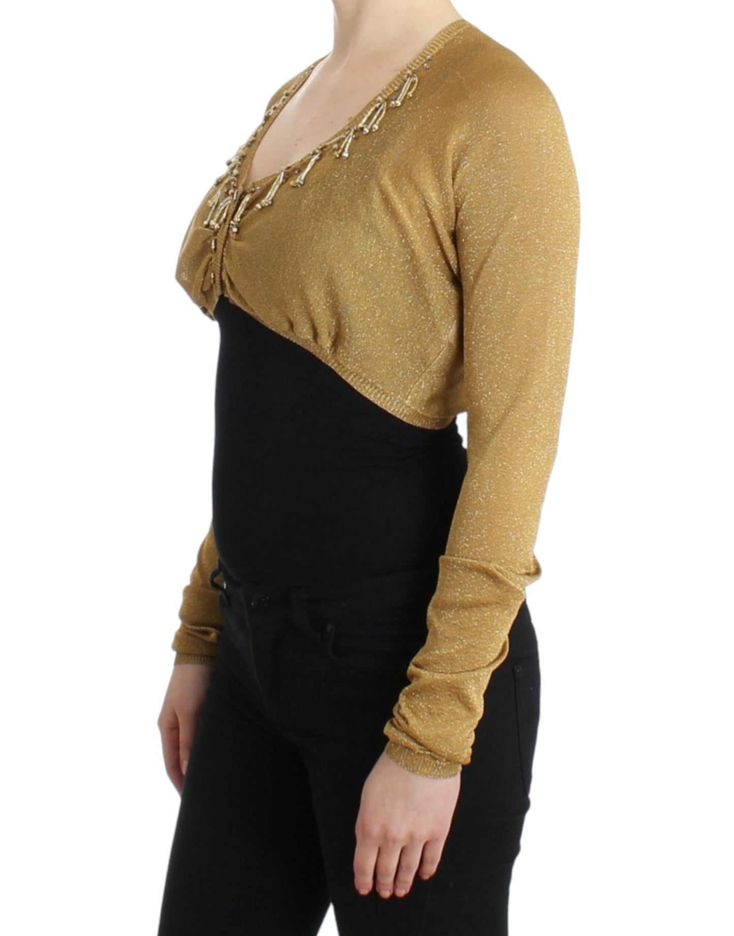 Cavalli Verziertes Gold Schimmer Shrug