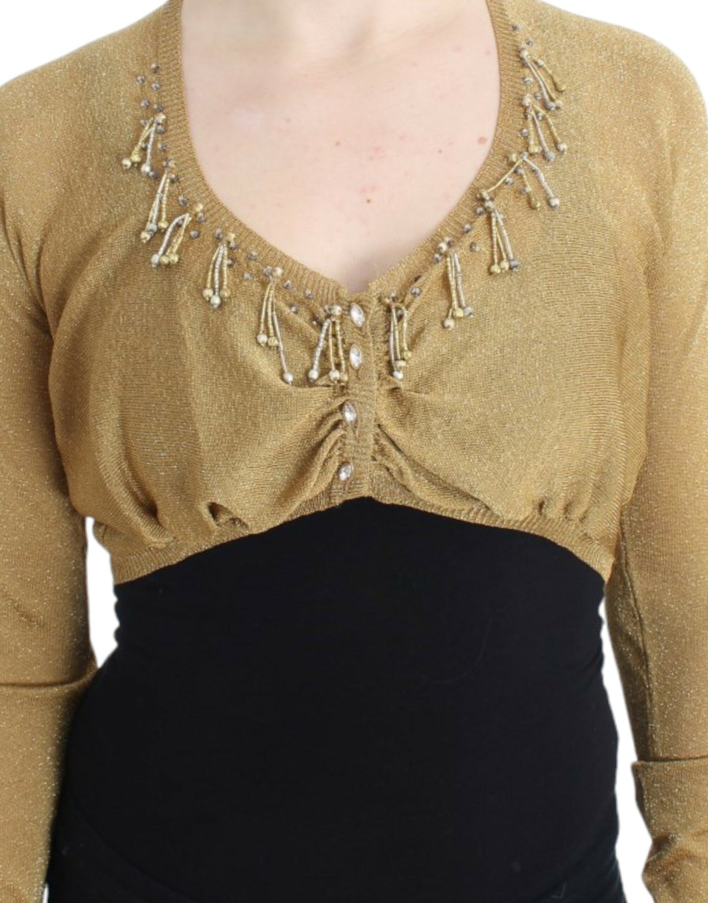 Cavalli Verziertes Gold Schimmer Shrug