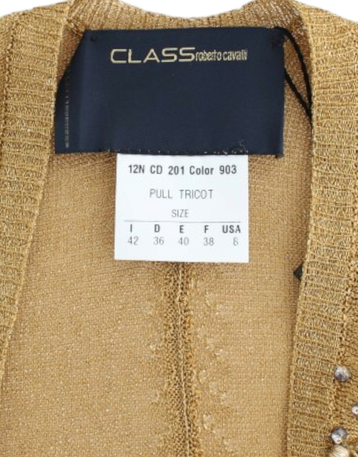 Cavalli Verziertes Gold Schimmer Shrug