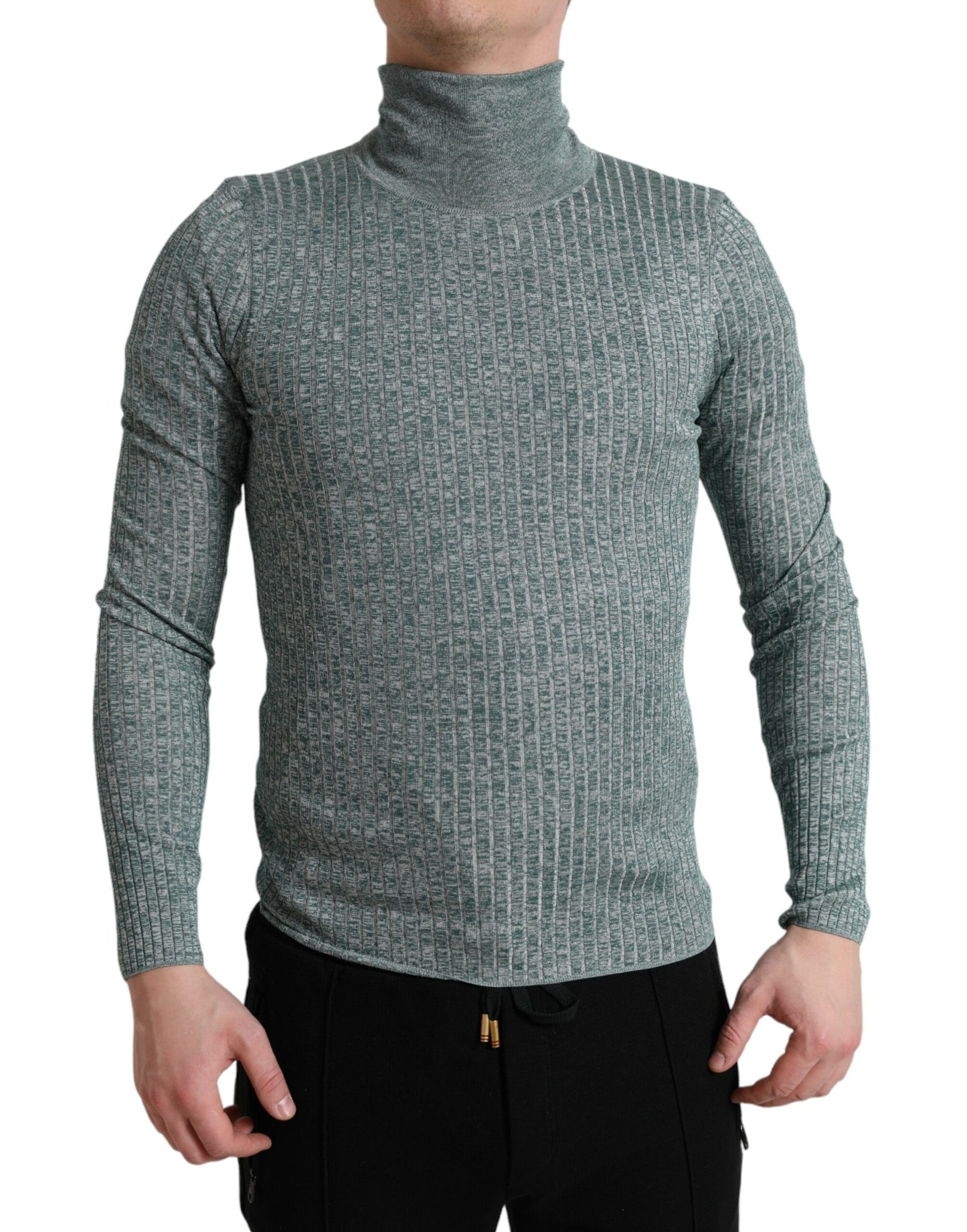 Eleganter grüner Rollkragenpullover von Dolce & Gabbana