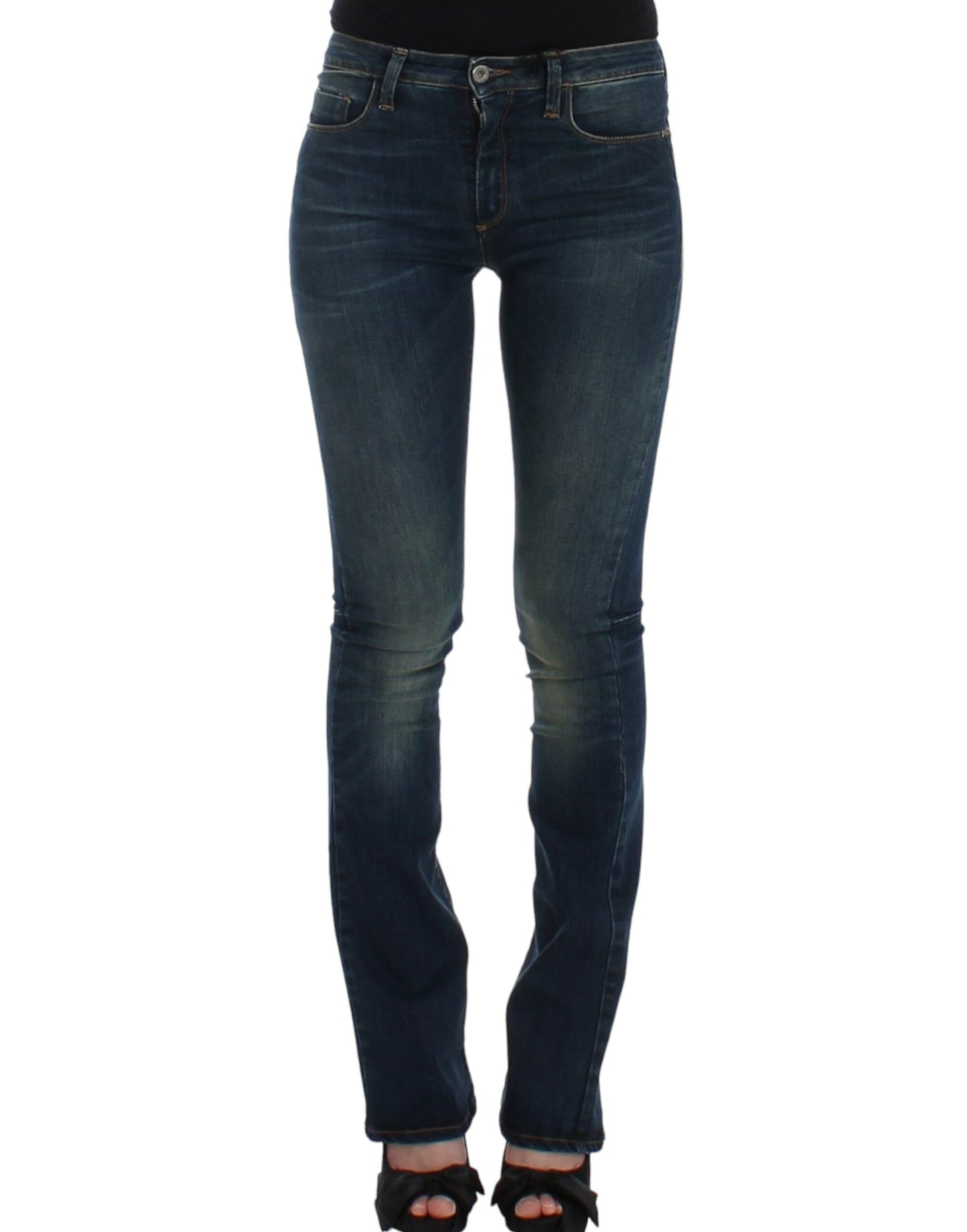 Jeans blu a gamba dritta