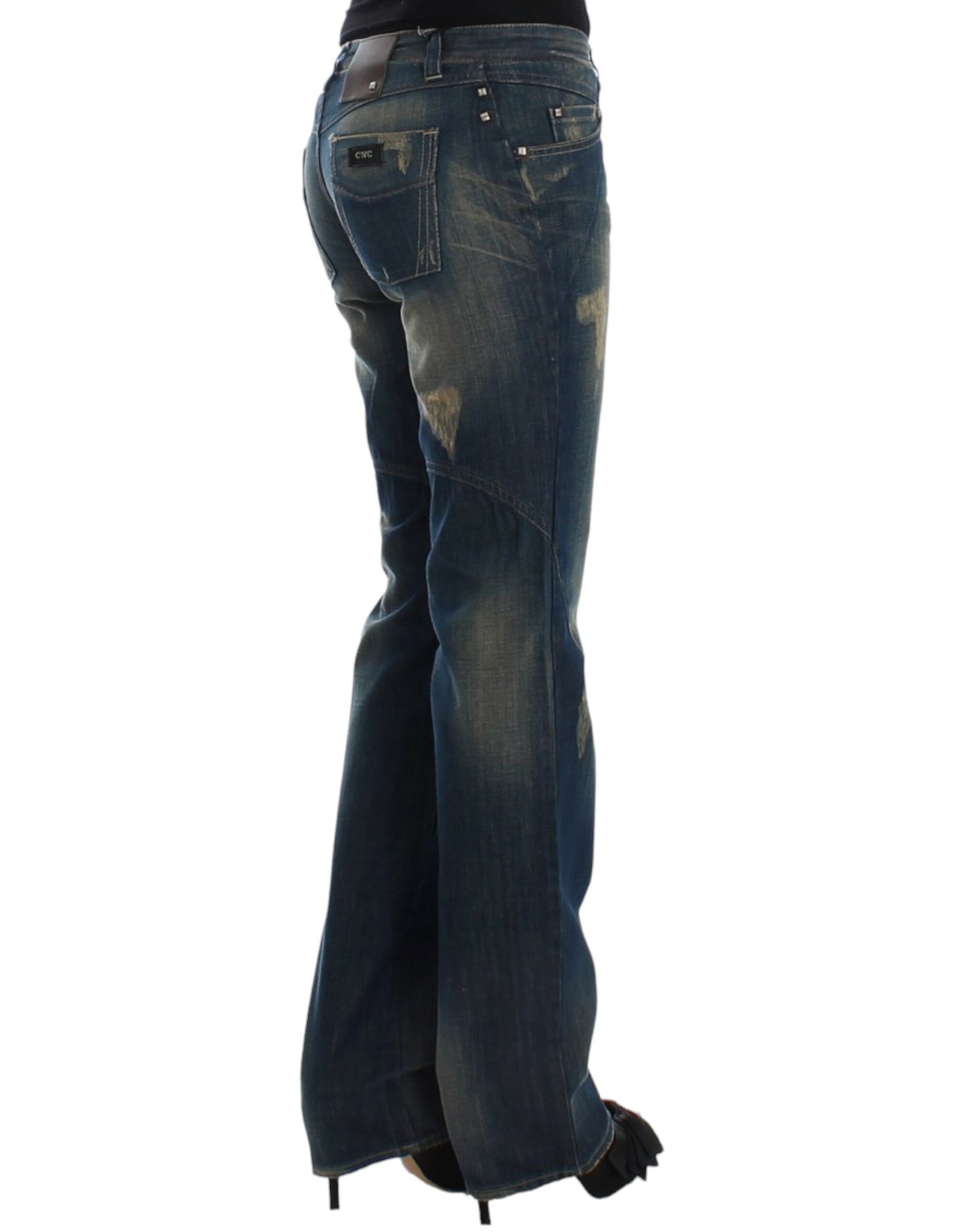 Jeans blu a gamba dritta
