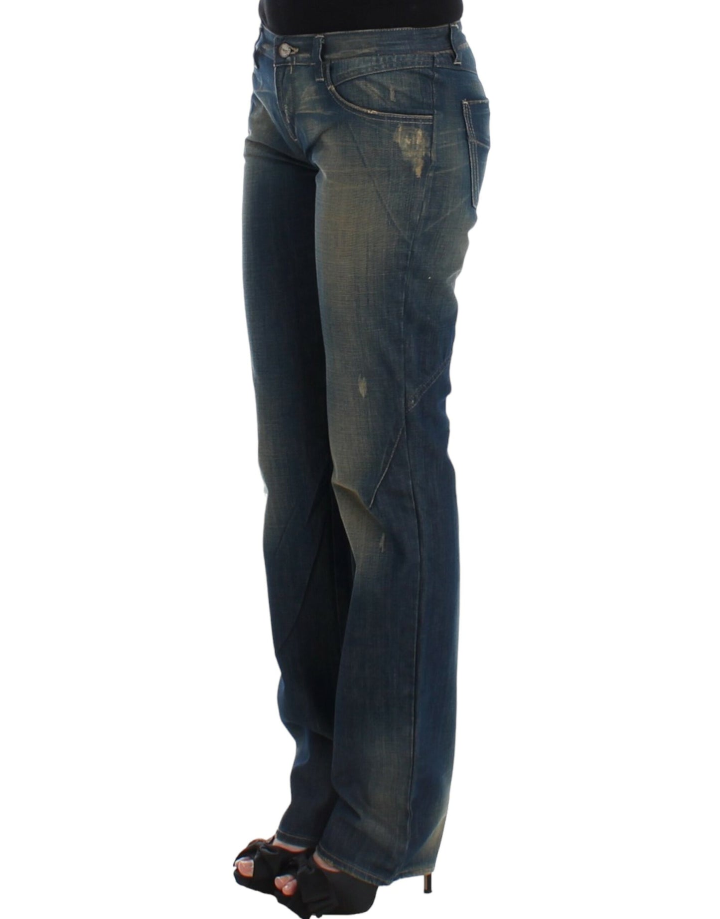 Jeans blu a gamba dritta