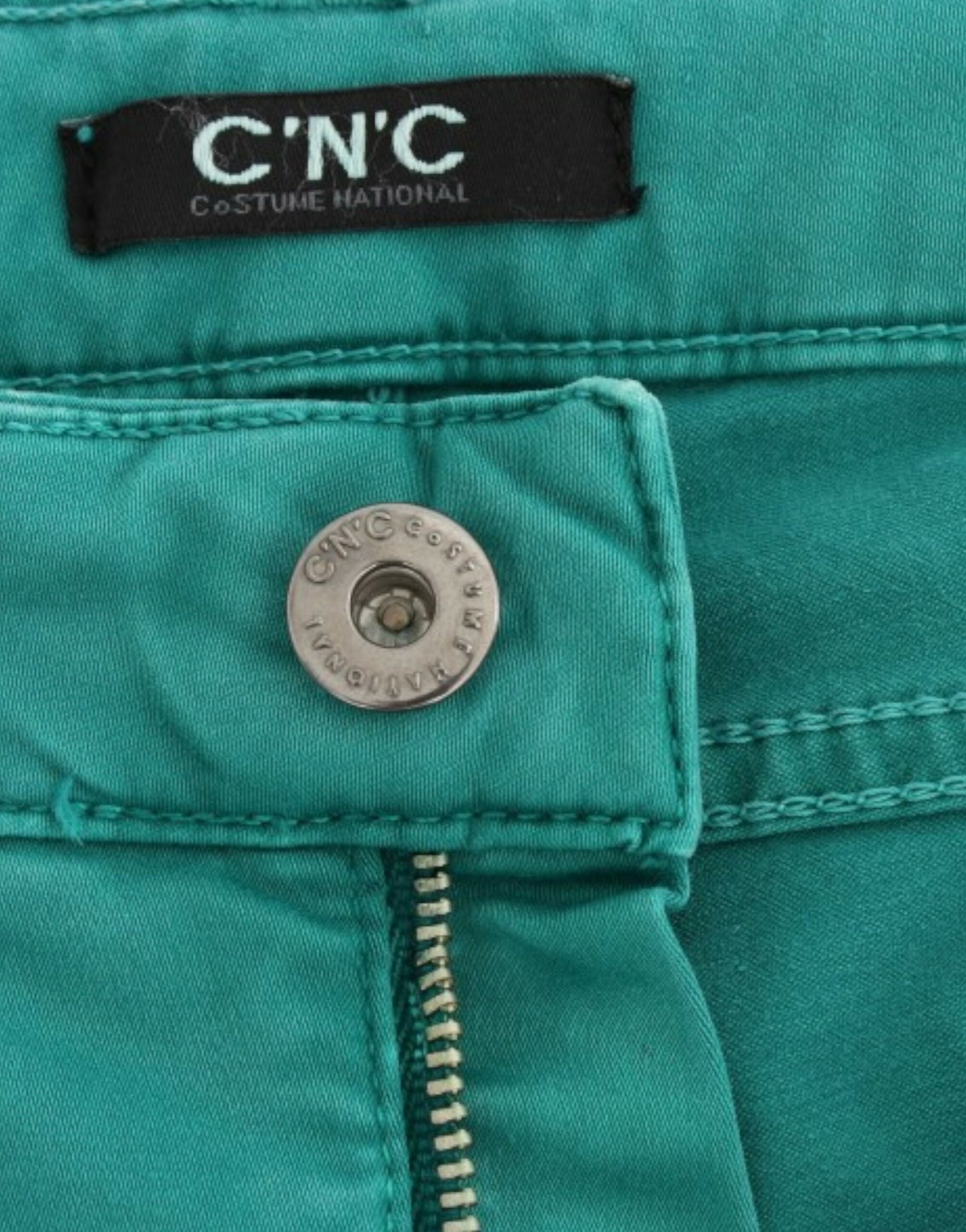 Jeans verdi a gamba dritta