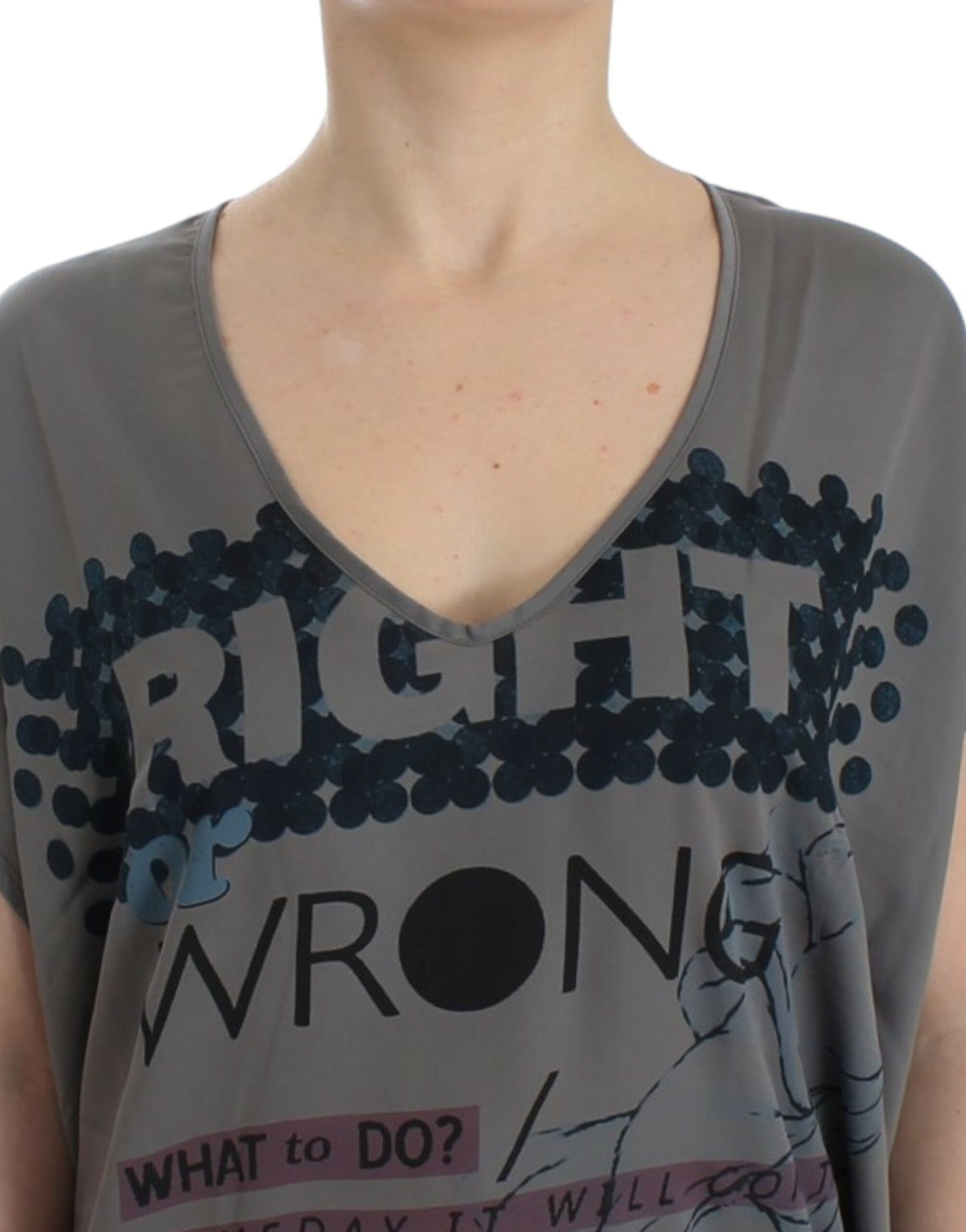 Costume National Elegante V-Ausschnitt-Tunika mit Motivdruck