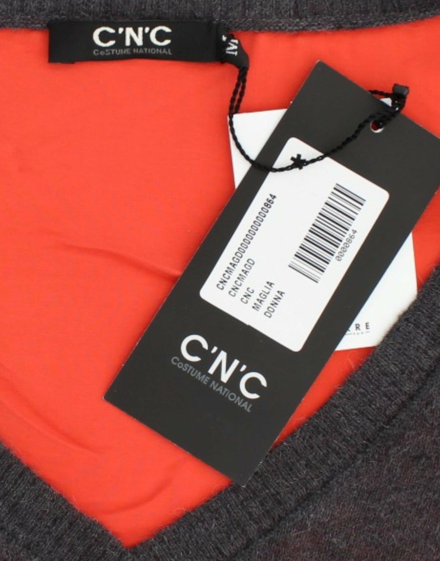 Costume National Chic V-Ausschnitt Alpaka-Mischung Kurzarmpullover