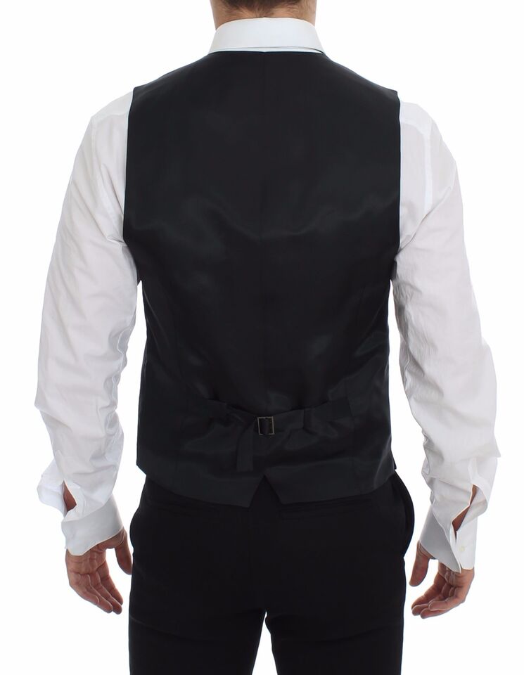 Dolce & Gabbana Eleganter Grauer Gestreifter Kleidungsweste