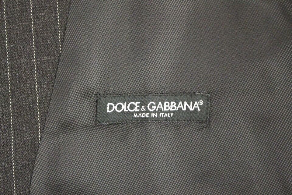 Dolce & Gabbana Eleganter Grauer Gestreifter Kleidungsweste