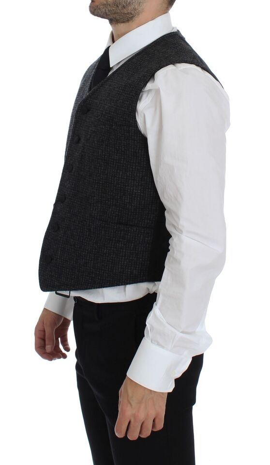 Chaleco de mezcla de lana gris Gilet Weste