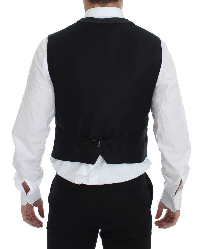 Chaleco gris con logo en mezcla de lana Gilet Weste