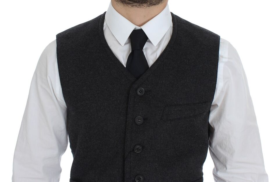 Chaleco de mezcla de lana gris Gilet Weste