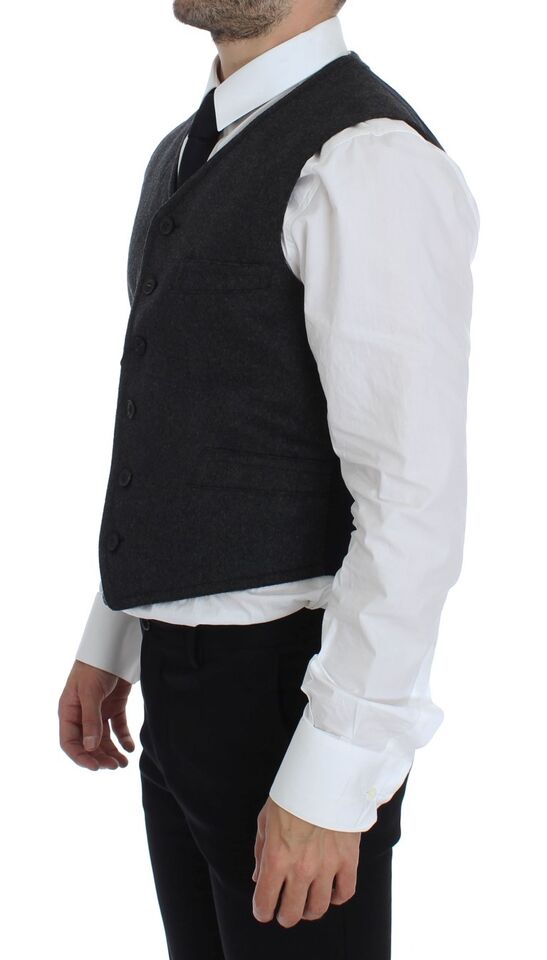 Chaleco de mezcla de lana gris Gilet Weste