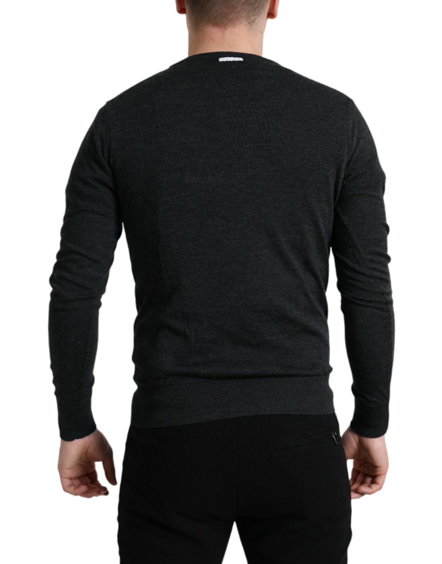 Dolce & Gabbana Eleganter grauer Wollpullover
