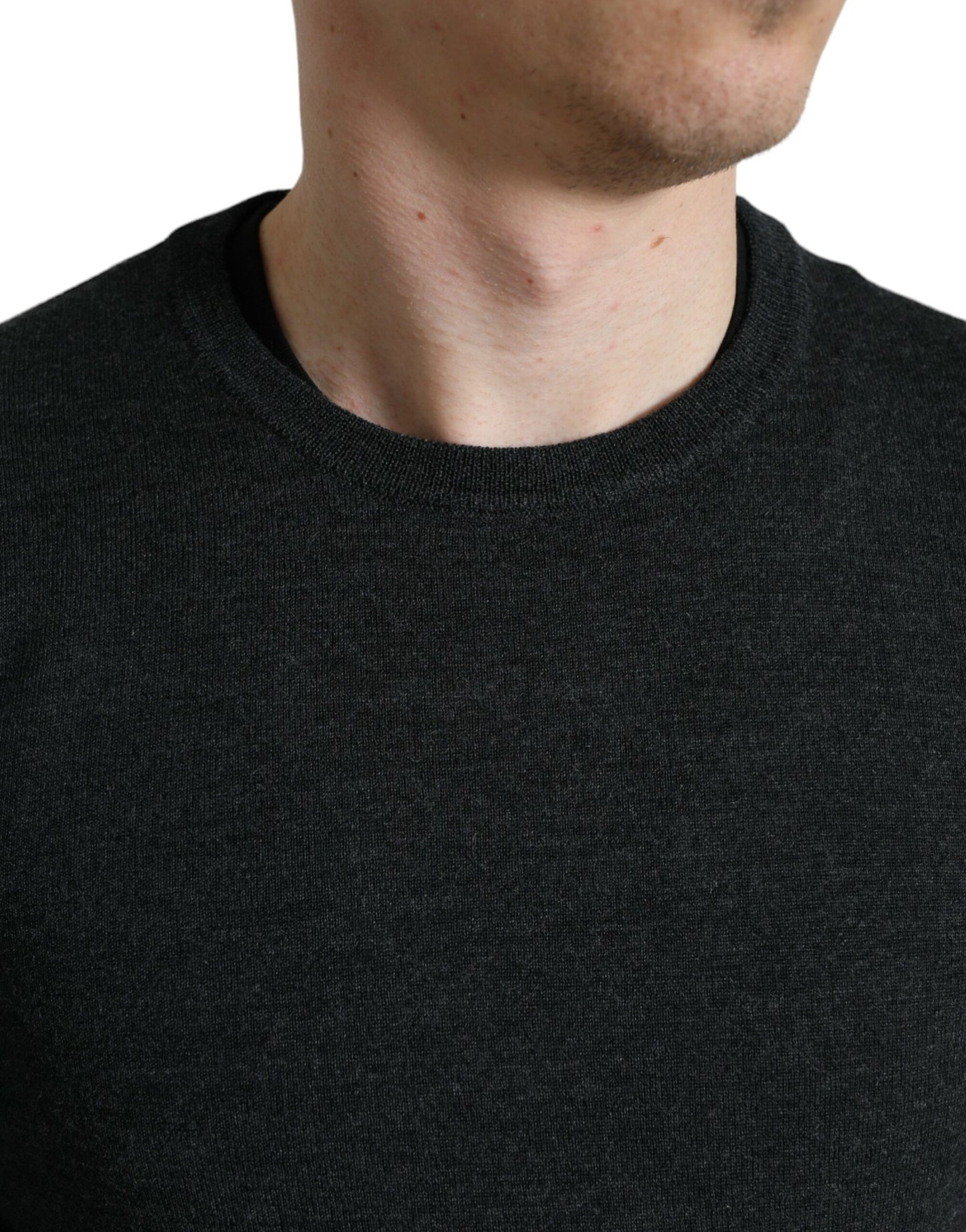 Dolce & Gabbana Eleganter grauer Wollpullover