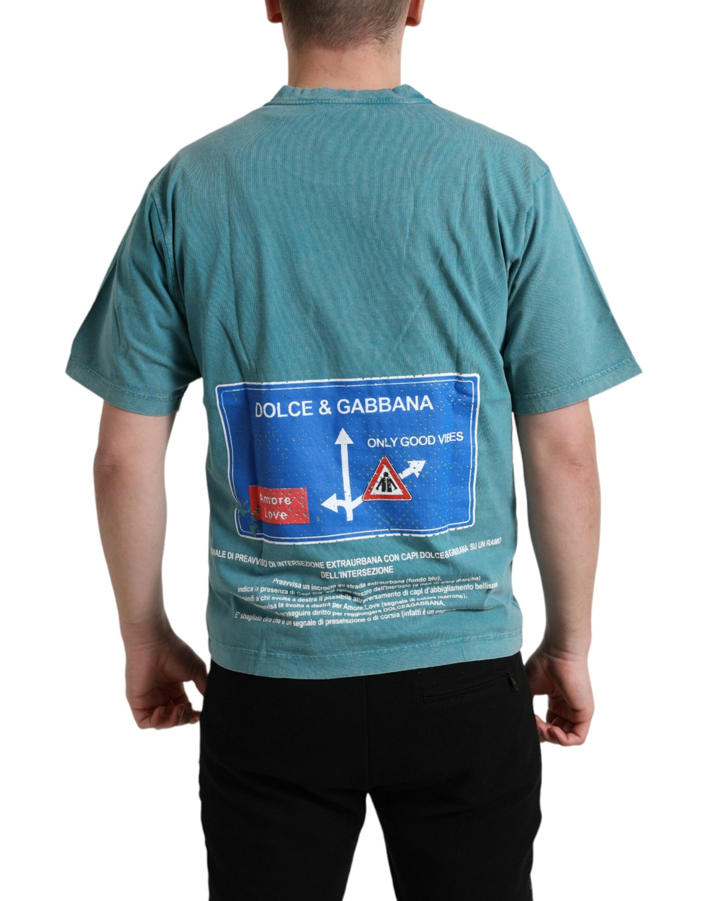 T-shirt Milano Street girocollo in cotone blu