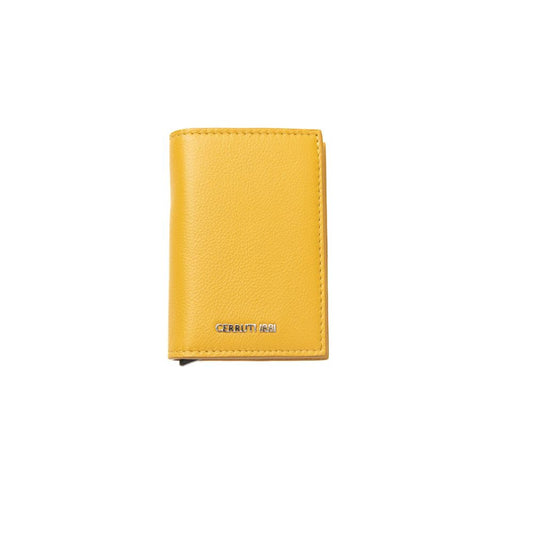 Cartera de piel de becerro amarilla
