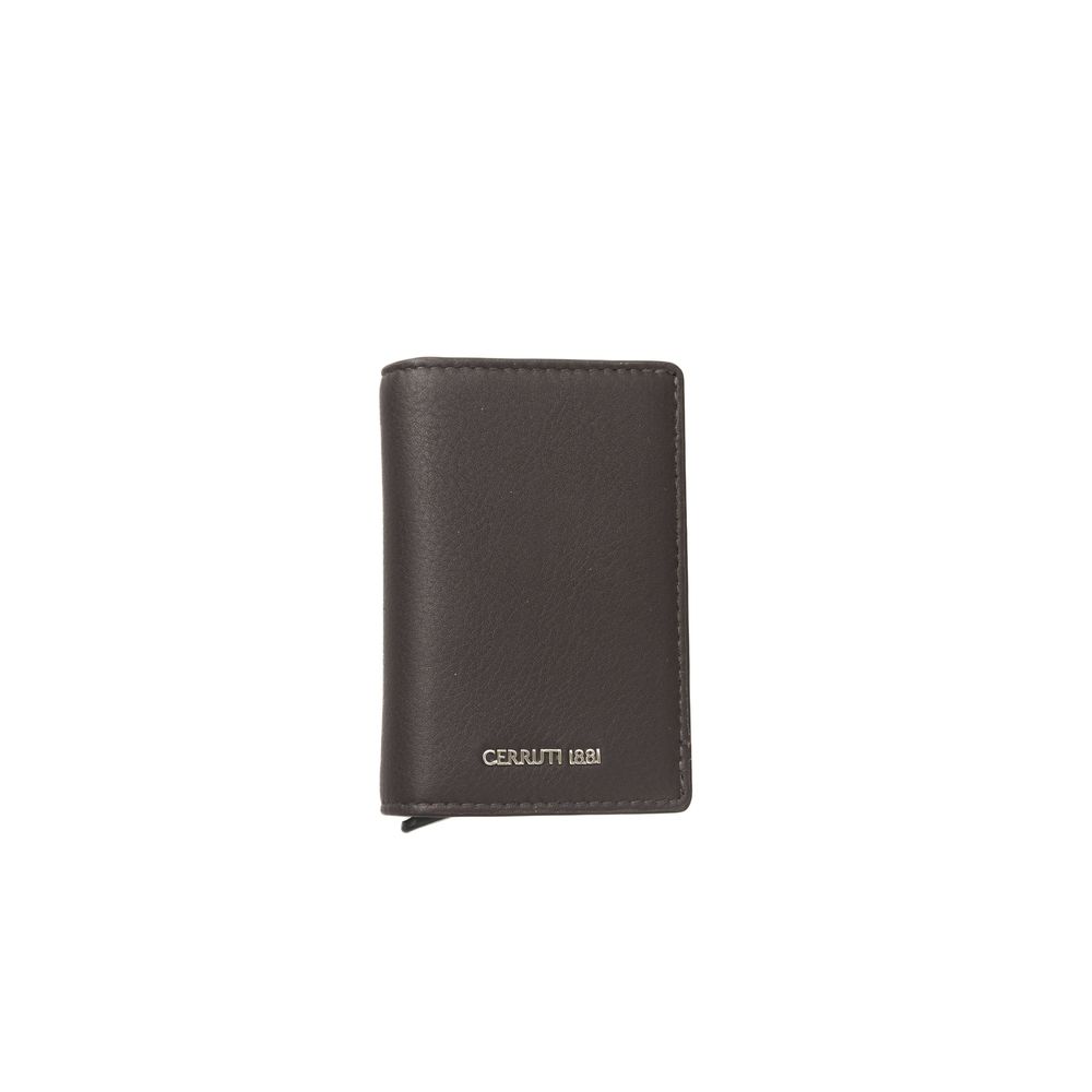 Cerruti 1881 Portefeuille pour hommes en cuir de veau marron