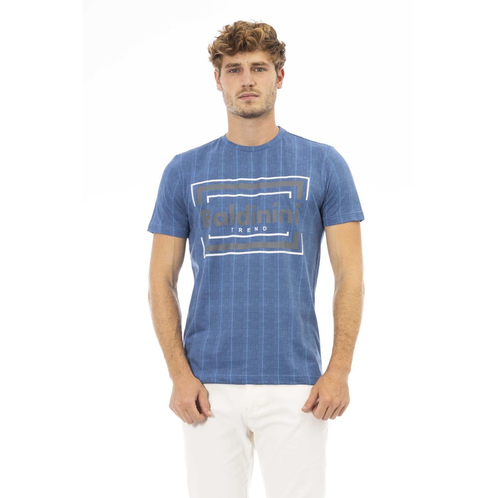 T-shirt pour homme en coton bleu Baldinini Trend