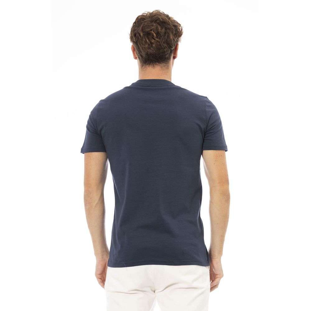 T-shirt pour homme en coton bleu Baldinini Trend