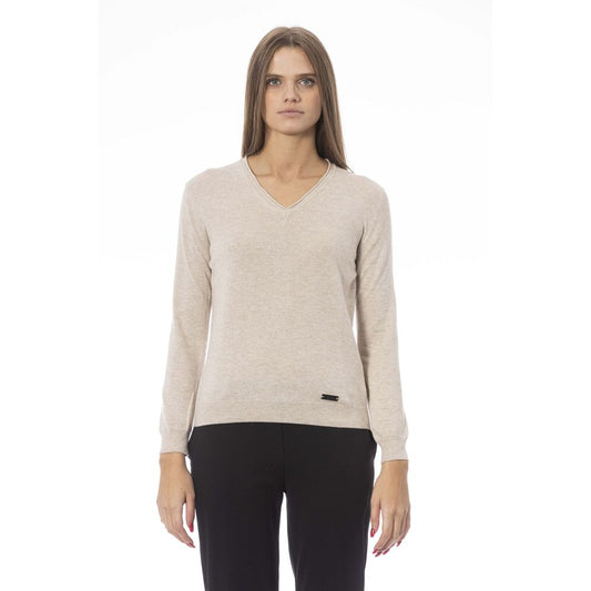 Maglione da donna in cashmere beige Baldinini Trend