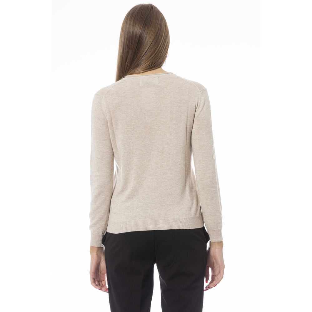Maglione da donna in cashmere beige Baldinini Trend