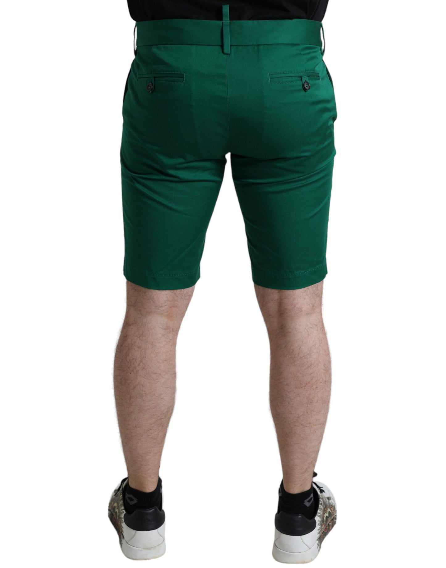 Bermuda da uomo in cotone elasticizzato verde intenso