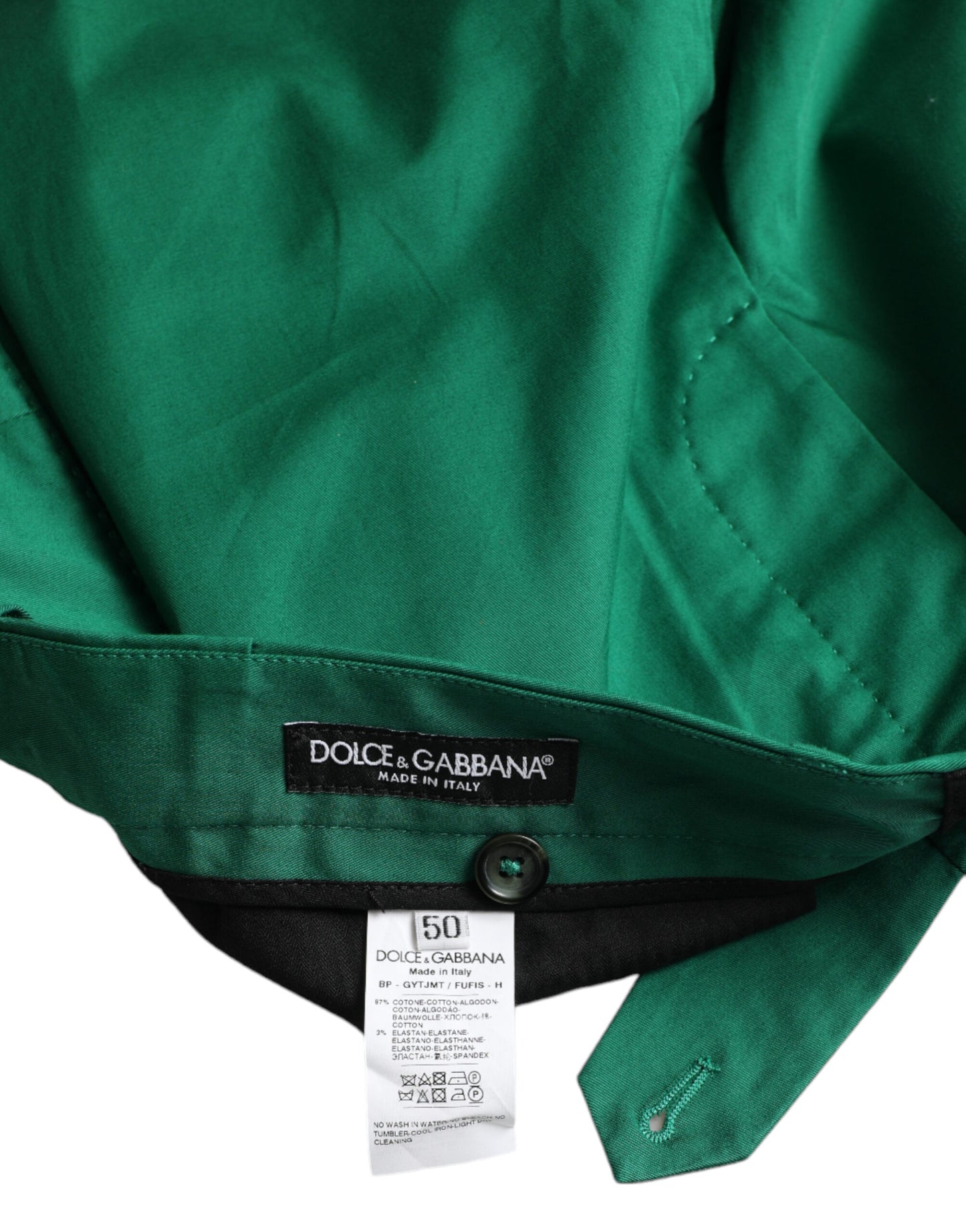 Bermuda da uomo in cotone elasticizzato verde intenso