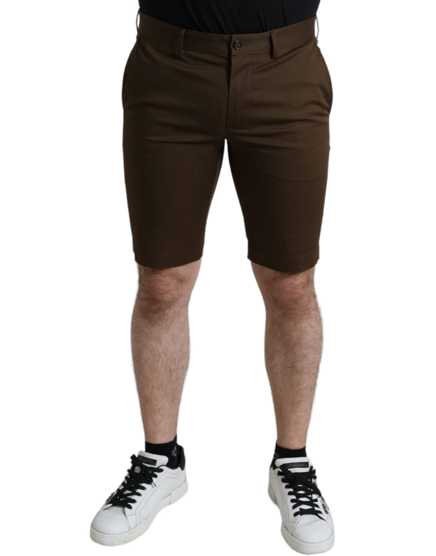 Bermudas de hombre de algodón elástico marrón