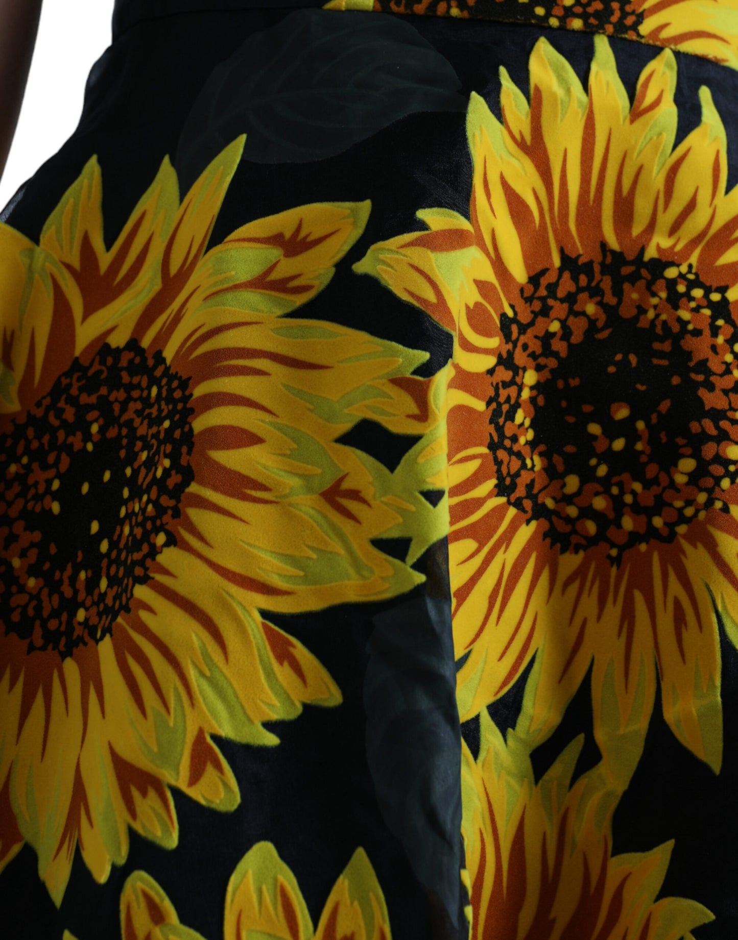 Dolce & Gabbana Sommerliches Midikleid in A-Linie mit Sonnenblumenmuster