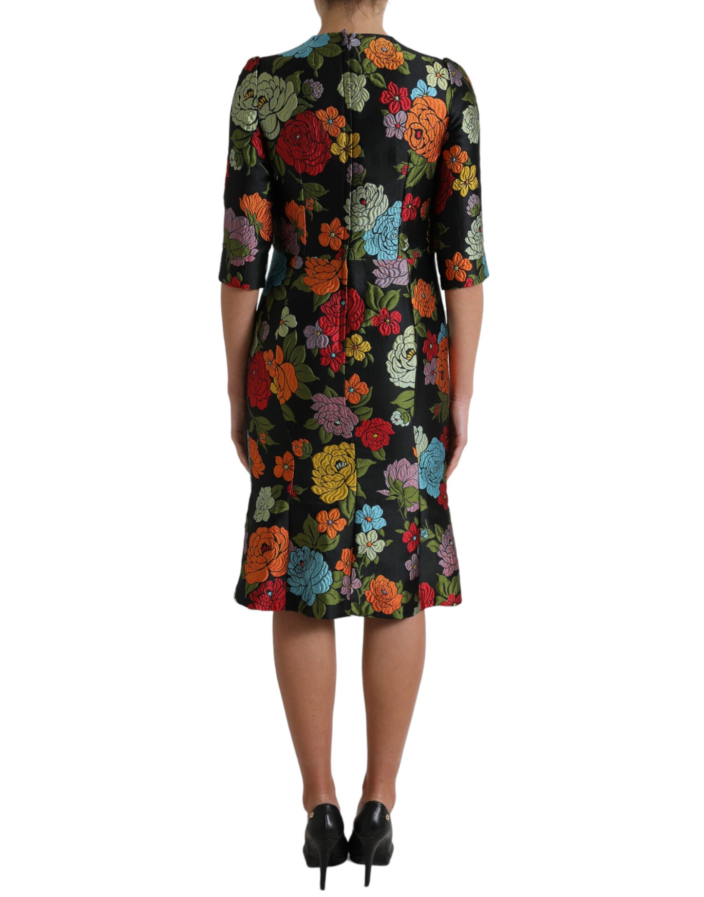 Dolce & Gabbana Elegantes Bleistiftkleid mit Blumenstickerei