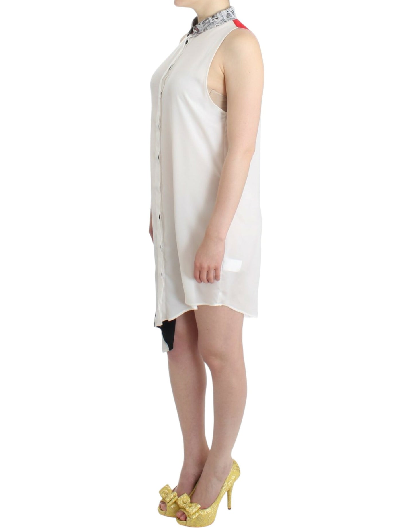 Costume National asymmetrisches Hemd Kleid mit Knöpfen