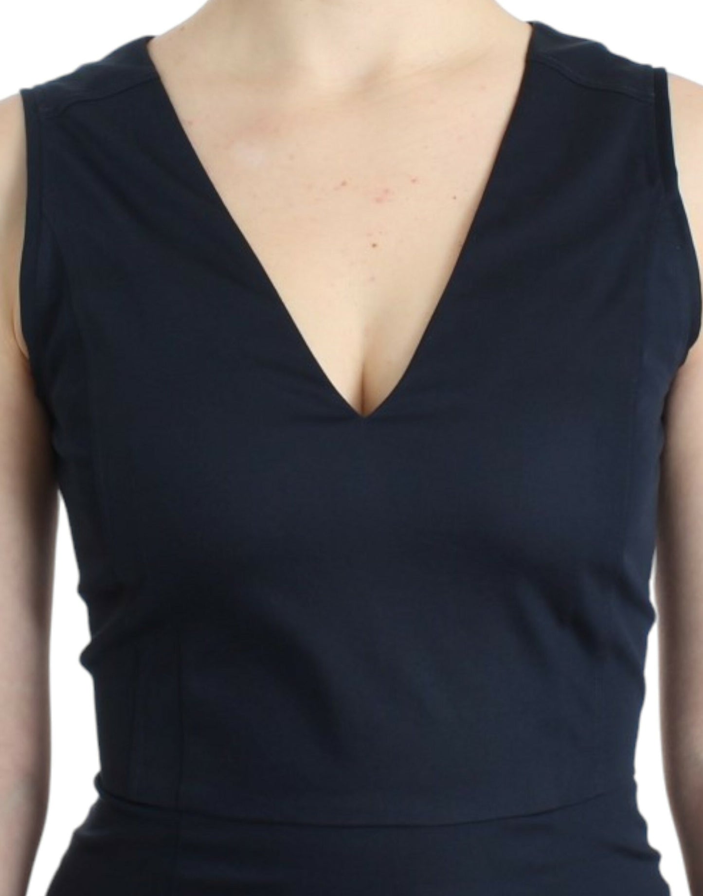 Robe bleu chic à col en V et longueur genou de Costume National